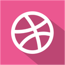 dribbble, media, set, shadow, social icon