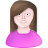 user,female,white,pink,brown,feature,profile,member,person,people,human,woman,account icon
