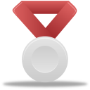 metal, red, silver icon