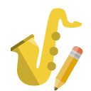 music,saxophone,pencil icon