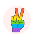 flag, hand, lgbtq, peace svg vector icon