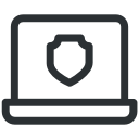 internet security, internet security concept, laptop, laptop with shield, security concept svg vector icon