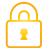 basic, lock, yellow icon