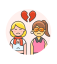 breakup, couple, lesbian svg vector icon