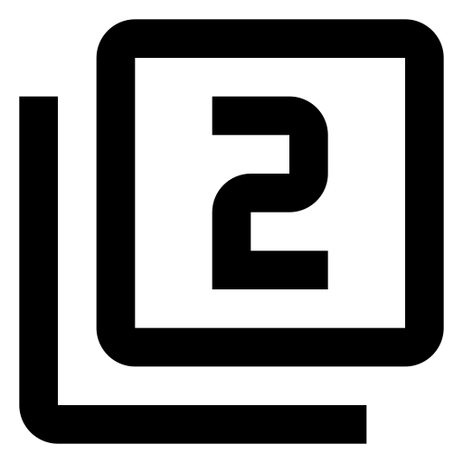 Numeric 2 Box Multiple Outline svg vector icon