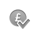 coin,pound,checkmark icon