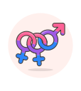 bisexual, sign svg vector icon
