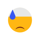 cap, cold sweat, dissapointed face, emoji, face, islam, muslim svg vector icon