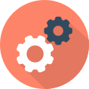 cogs, info, modify, settings svg vector icon