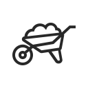agriculture, flower, garden, gardening, nature, plant, wheelbarrow svg vector icon