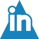 linkedin, media, social, triangle icon