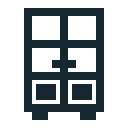 archive, cabinet, cupboard, drawers, glass, office svg vector icon