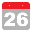 calendar, event, hovytech, schedule, six, twenty-six, two svg vector icon