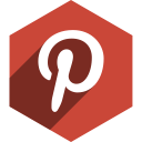 hexagon, media, pinterest, shadow, social svg vector icon