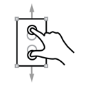 finger, gestureworks, scale, two, vertical icon