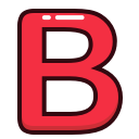 alphabet, b, letter, letters, red svg vector icon