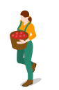 farm, farmer, female, gathering, people, woman svg vector icon