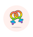 female, lesbian, lgbtq, sign svg vector icon