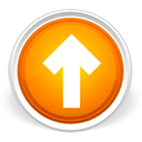 arrow, orange, orb, up icon