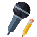 microphone,pencil icon