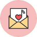 heart, mail, note svg vector icon