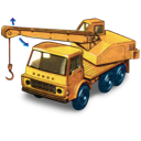crane, dodge, movement, truck, with icon