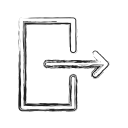 exit, logout, productivity, shape, social svg vector icon