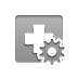 red,cross,gear icon