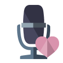radio,microphone,heart icon