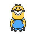 despicable me, minion, stuart, stuart minion svg vector icon