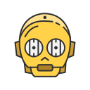 c3po, r2d2, robot, starwars svg vector icon