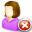 delete, female, user icon