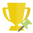 trophy,push,pin icon