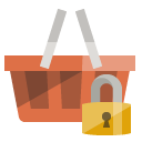 shopping,basket,lock icon