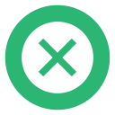crossed, denied, deny, failed, failure, green, times svg vector icon