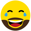 beard, emoji, face, happy, laugh, laughter svg vector icon