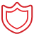 basic, red, shield icon