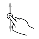 finger, gestureworks, one, scroll icon
