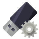 pen,drive,gear icon