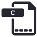c, extension, file, program, programming svg vector icon