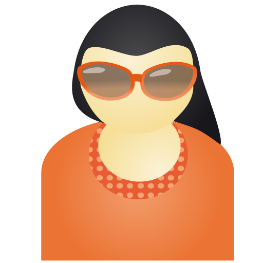 sunglass,woman,red,account,person,people,human,user,female,member,profile icon