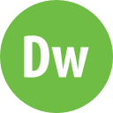 adobe, dreamweaver, round svg vector icon