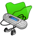 folder, green, mymusic icon