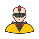 bald hero, mask, ninja, super hero svg vector icon