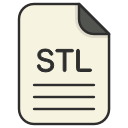 document, file, file 3d, format, stl, type svg vector icon