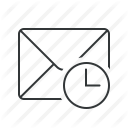 clock, communication, email, mail, message, reminder, time icon