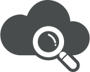 cloud, cloud computing, explore, find, magnifier, search, seo svg vector icon