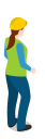 female, standing, warehouse, warehousewoman, woman svg vector icon