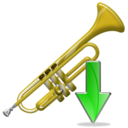 trumpet,down,instrument,descend,download,fall,decrease,descending icon