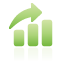 bar, chart, green, up icon